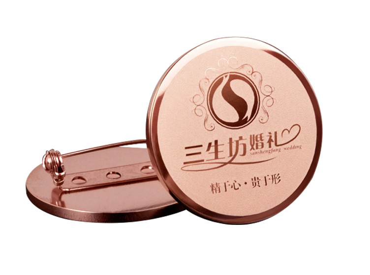 不锈钢电镀玫瑰金徽章
